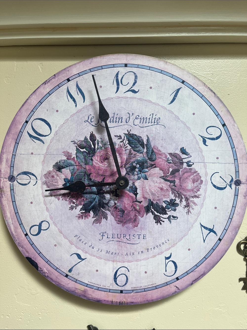Pink Floral Wall Clock - Fleuriste Design